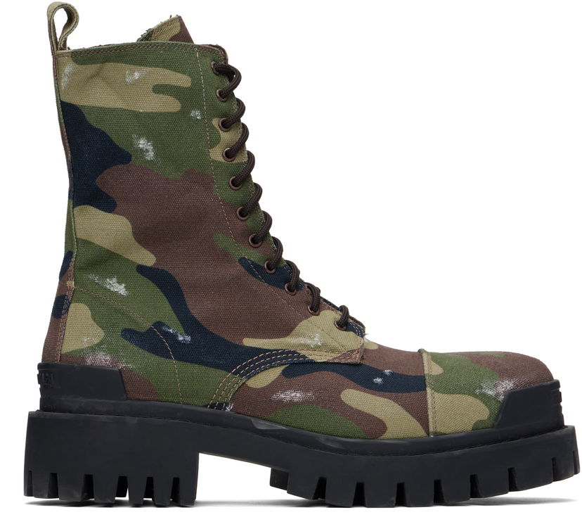 Sneakers og sko Balenciaga Camouflage Canvas Boots Grøn | 786135W2EU21028