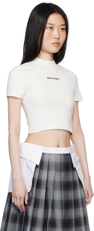 Crop top Palm Angels Classic Logo Crop T-Shirt Hvid | PWAA074C99JER0010310, 1