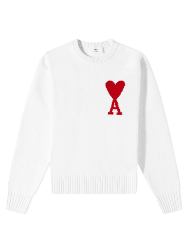 Sweater AMI Large Crewneck Hvid | H21K009-018-100