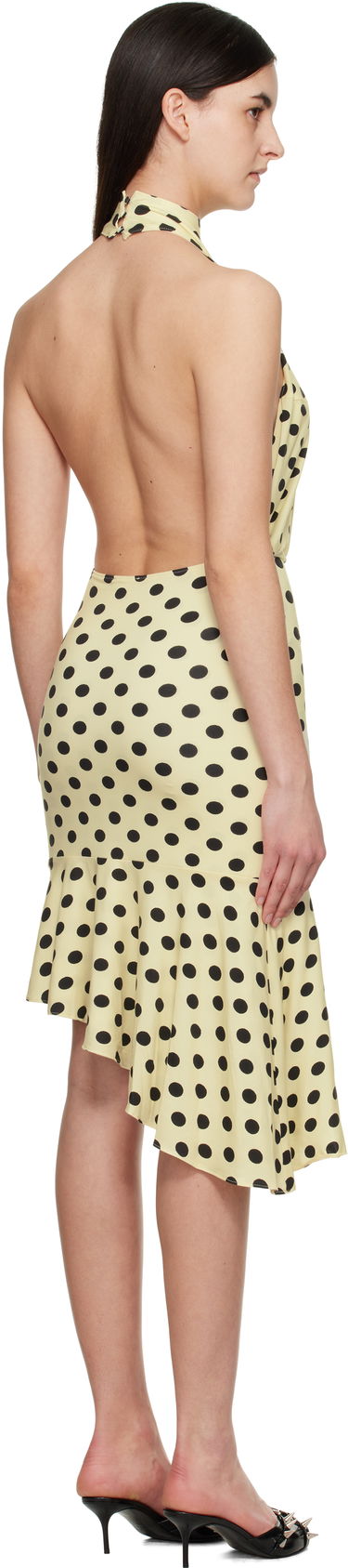 Kjole Miaou Miaou Karina Polka Dot Halter Midi Dress Gul | 5028TJBBNP, 2