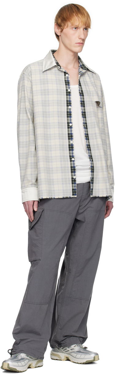 Skjorte Maison Margiela MM6 Maison Margiela Checkered Placket Shirt Hvid | SH2DT0016 M35444, 4