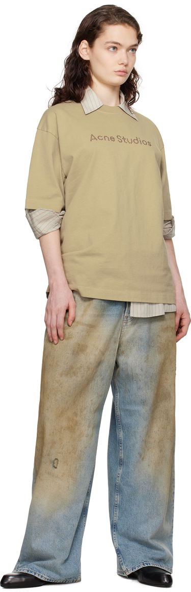 T-shirt Acne Studios Acne Studios Relaxed Fit Logo T-shirt Beige | CL0316-, 4