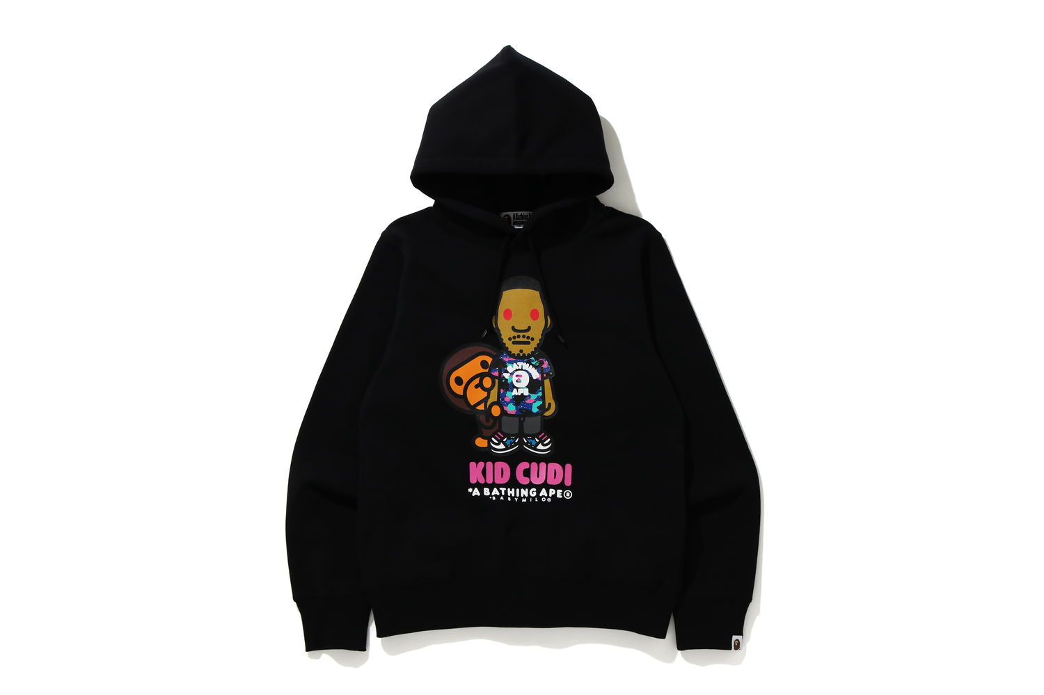 Sweatshirt BAPE Kid Cudi x Baby Milo Pullover Hoodie Sort | 002PPG731901XBLK, 0