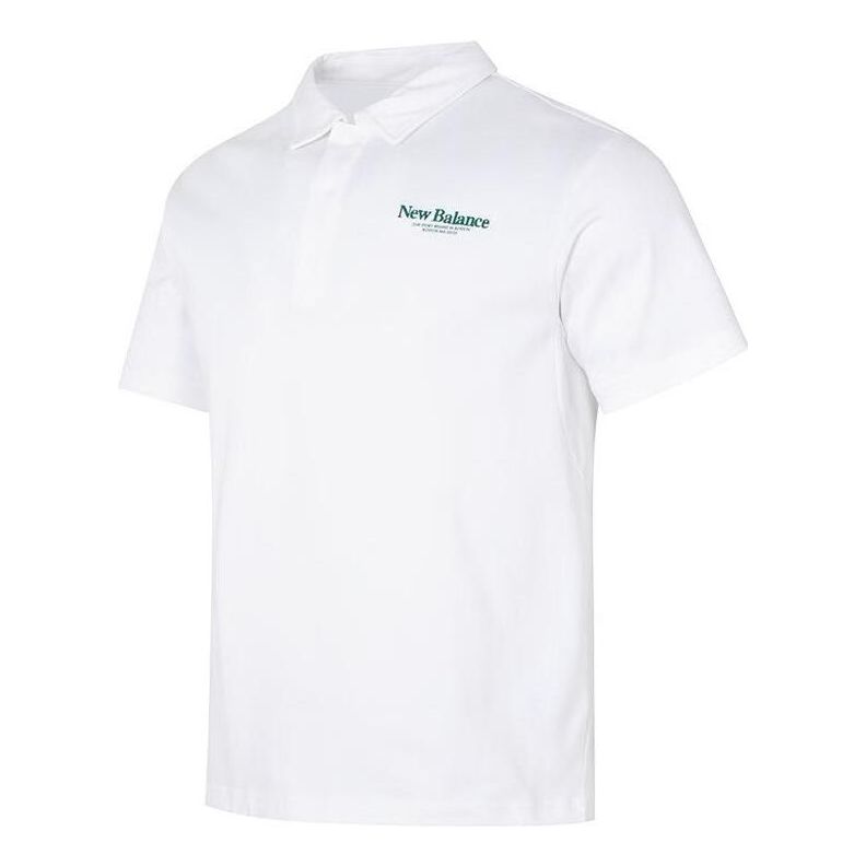 Polo skjorte New Balance Polo Shirt Hvid | 5FD24193-WT