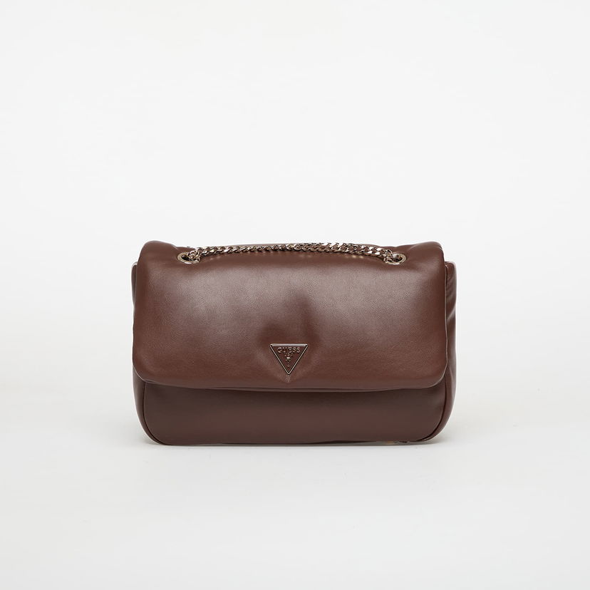 Skuldertaske GUESS Padded Chain Strap Convertible Crossbody Flap Bag Sunetra Universal Brun | HWNG7534210-ESP