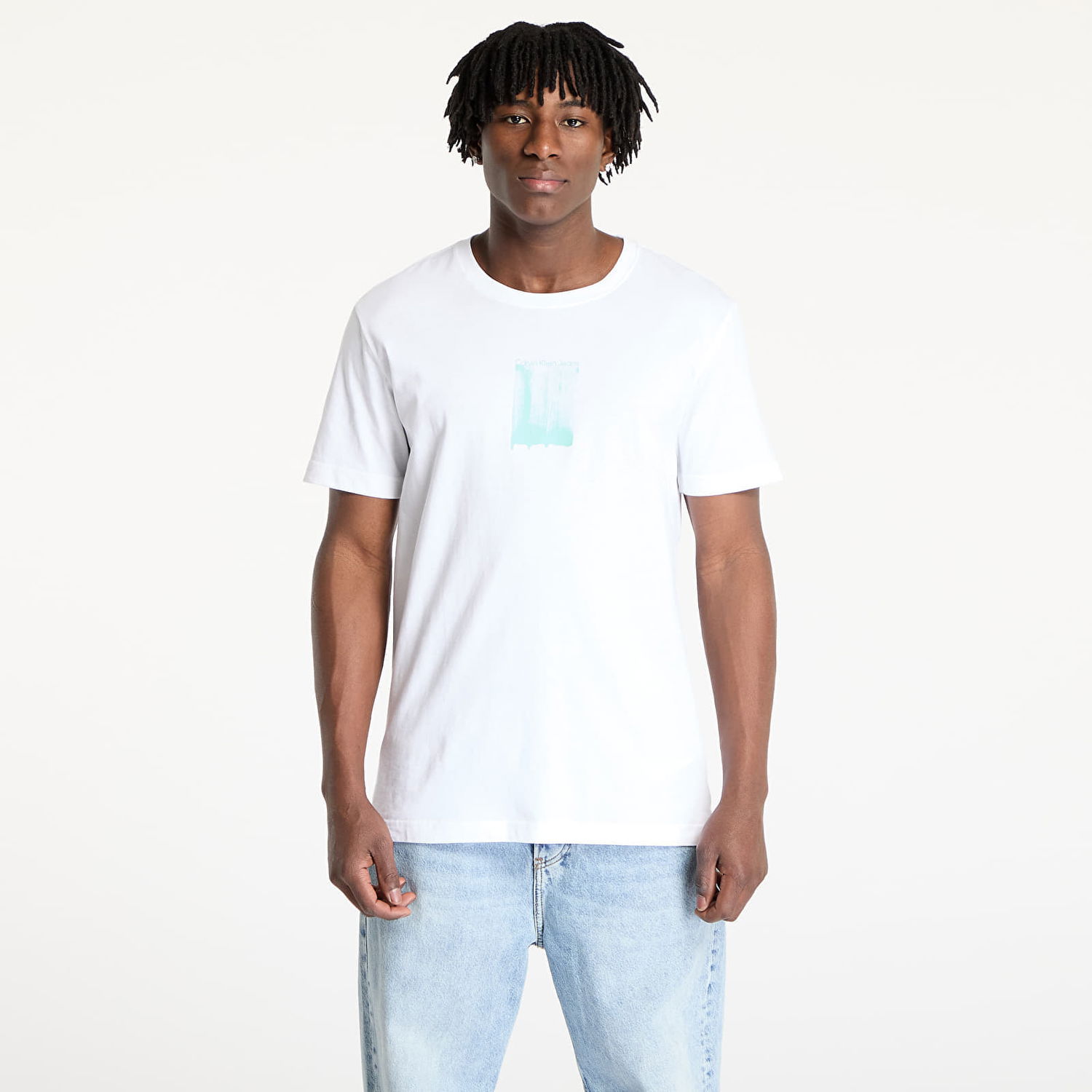 T-shirt CALVIN KLEIN Calvin Klein Jeans Men's Brush Stroke Graphic T-Shirt Hvid | J30J327522 YAF, 0