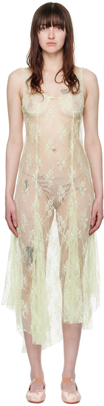 Kjole Collina Strada Collina Strada Pamela Lace Midi Dress Grøn | XX4029