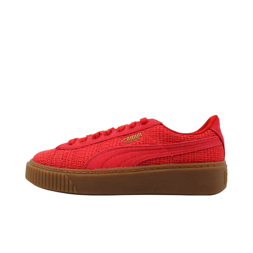 Sneakers og sko Puma Basket Platform Woven High Risk Red/Gold W Rød | 364847-01