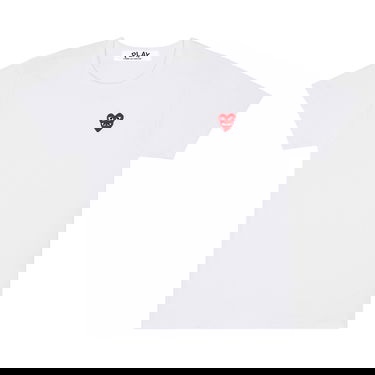 T-shirt Comme des Garçons PLAY Double Heart T-Shirt Hvid | AZ T288 051 2, 1