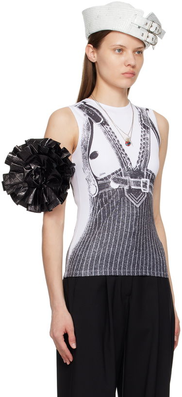 Tanktop Jean Paul Gaultier Jean Paul Gaultier 'Trompe L'oeil' Printed Tank Top Hvid | 24/25-U-TO183-J547-0100, 3
