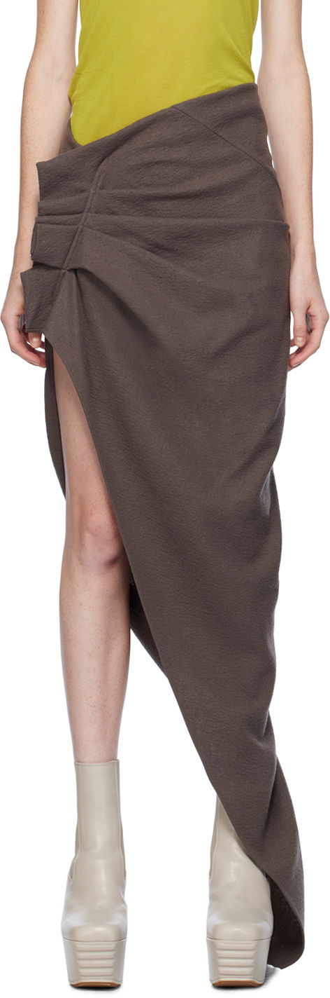 Nederdel Rick Owens Edfu Maxi Skirt Brun | RO02C1371 WN, 0