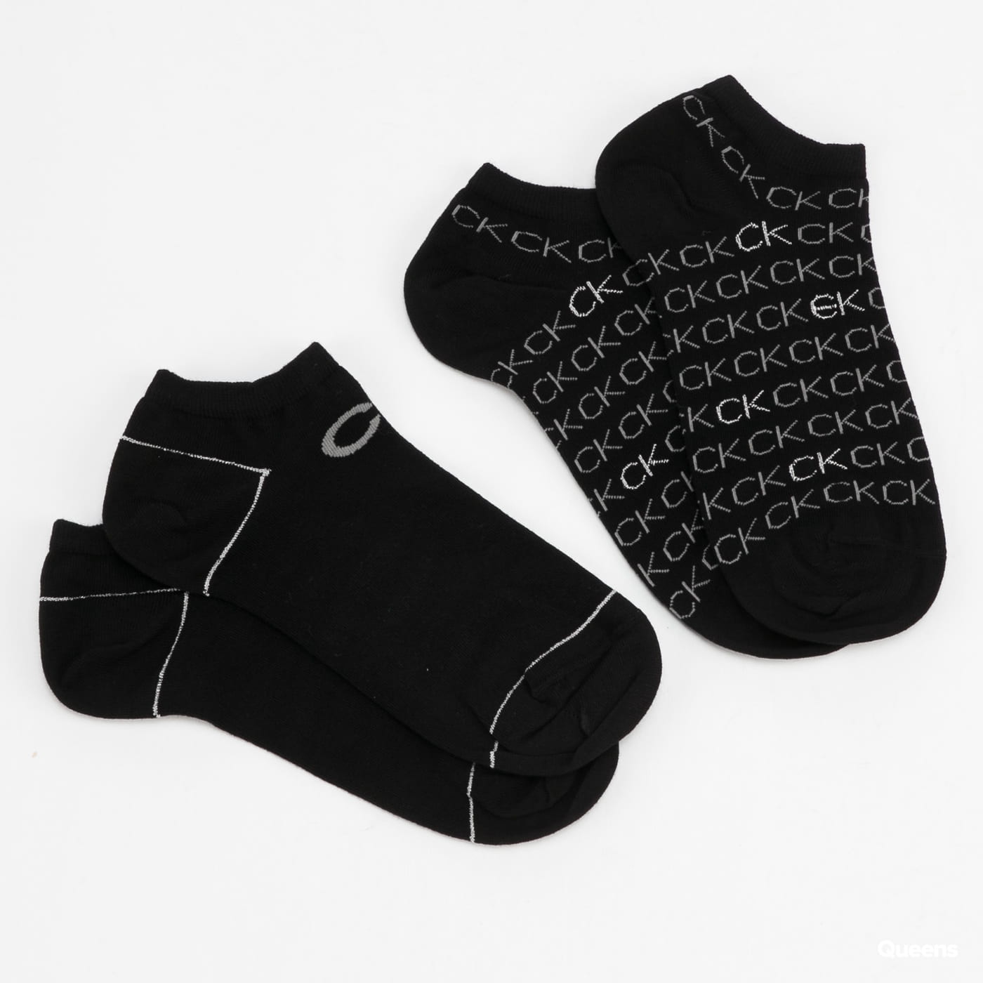 Sokker CALVIN KLEIN Liner Repeat Logo 2Pack Sort | 701218779 001, 0