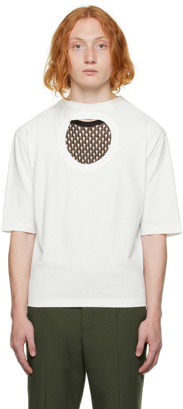 T-shirt Dion Lee Cutout Detail T-Shirt Hvid | C3077F22