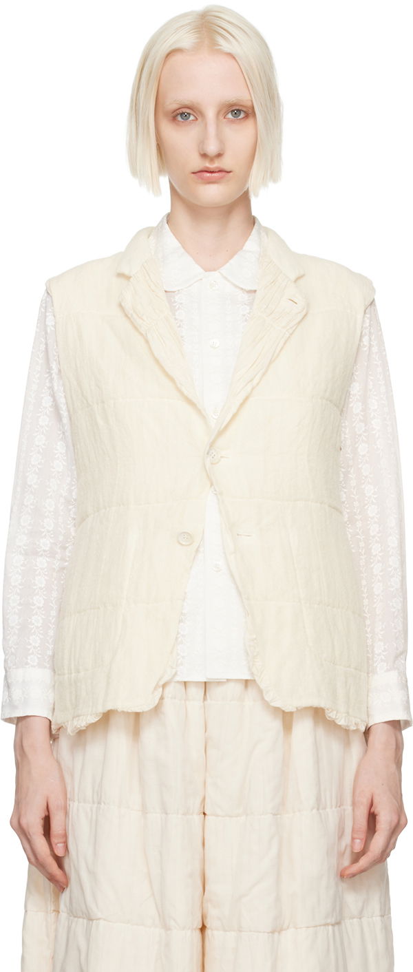 Vest Comme des Garçons Comme Des Garçons Notched Lapel Vest Hvid | TN-V001-051