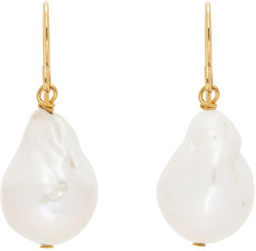 Øreringe Jil Sander Pearl Grainy Earrings "Gold & White" Hvid | J11VG0027_J12016, 0