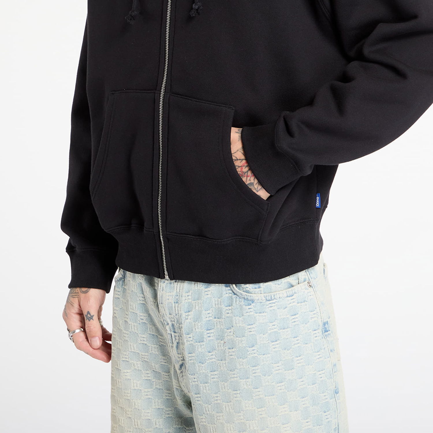 Sweatshirt Awake NY Awake NY Crown Logo Full-Zip Hoodie L Sort | AWK-FW25-HD003-BLK, 1