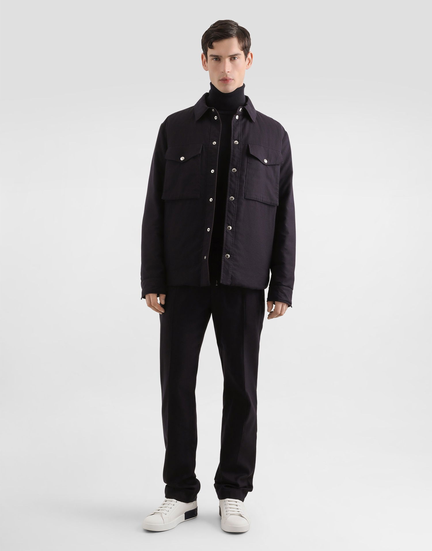 Jakke Dolce & Gabbana Dolce & Gabbana Reversible Shirt Jacket Sort | G9BSMTFCTABS8031, 1
