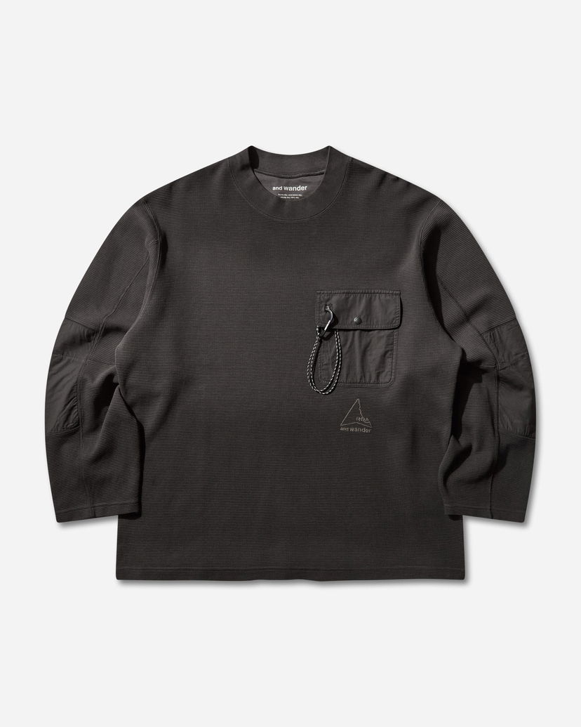 Skjorte ROA Garment-Dyed Waffle Knit Long-Sleeve with Utility Chest Pocket Sort | 5745284539 10