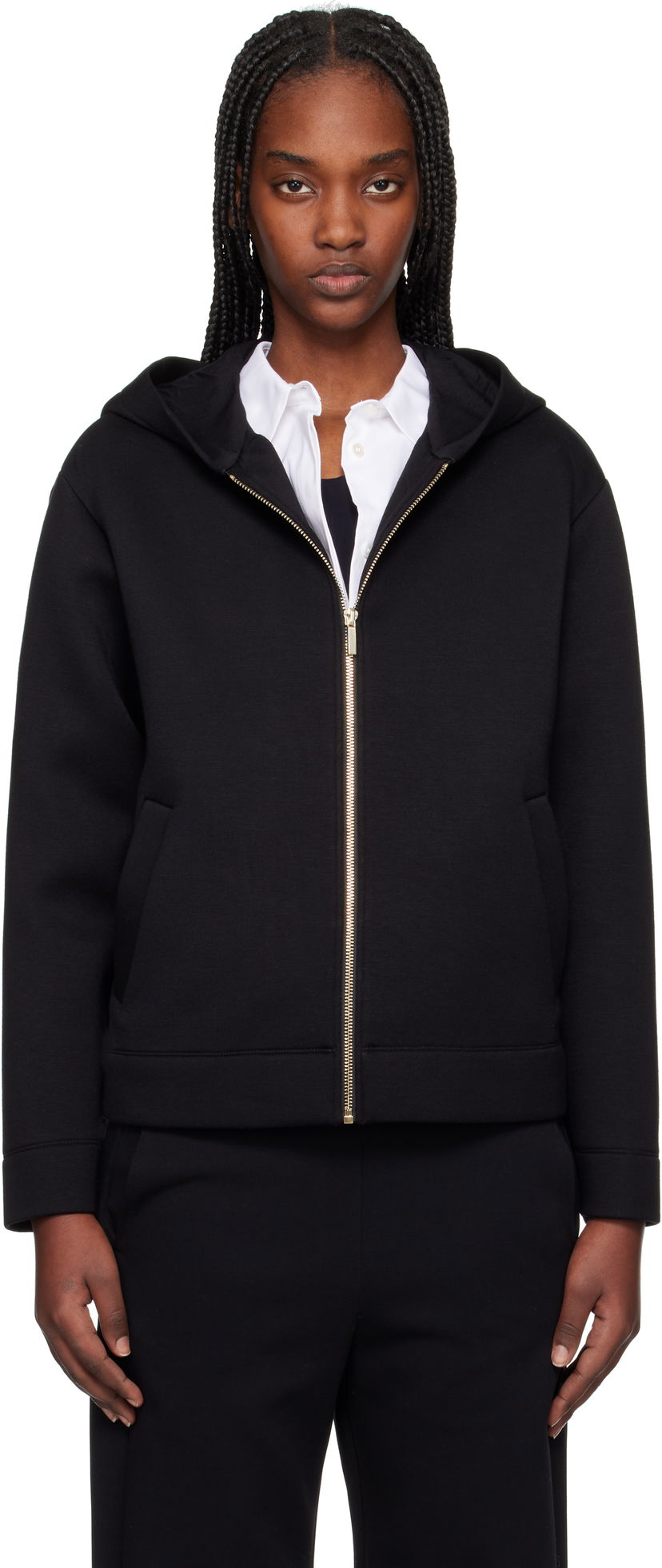 Sweatshirt Max Mara Max Mara Andorra Scuba Hoodie Sort | 2519911031600