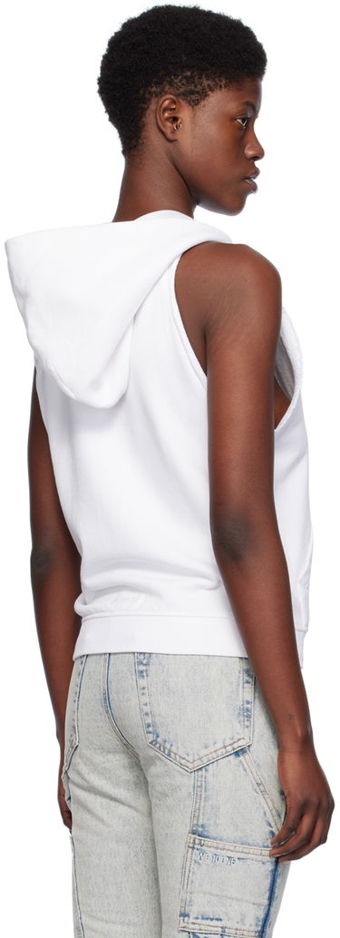 Sweatshirt We11done Sleeveless Zip Hoodie Hvid | WD-TJ0-24-756-W-WH, 2