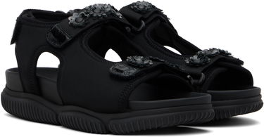 Sneakers og sko Cecilie Bahnsen Valeria Flower Embellished Platform Sandals Sort | 4.24FTW30013 VALERIA, 3