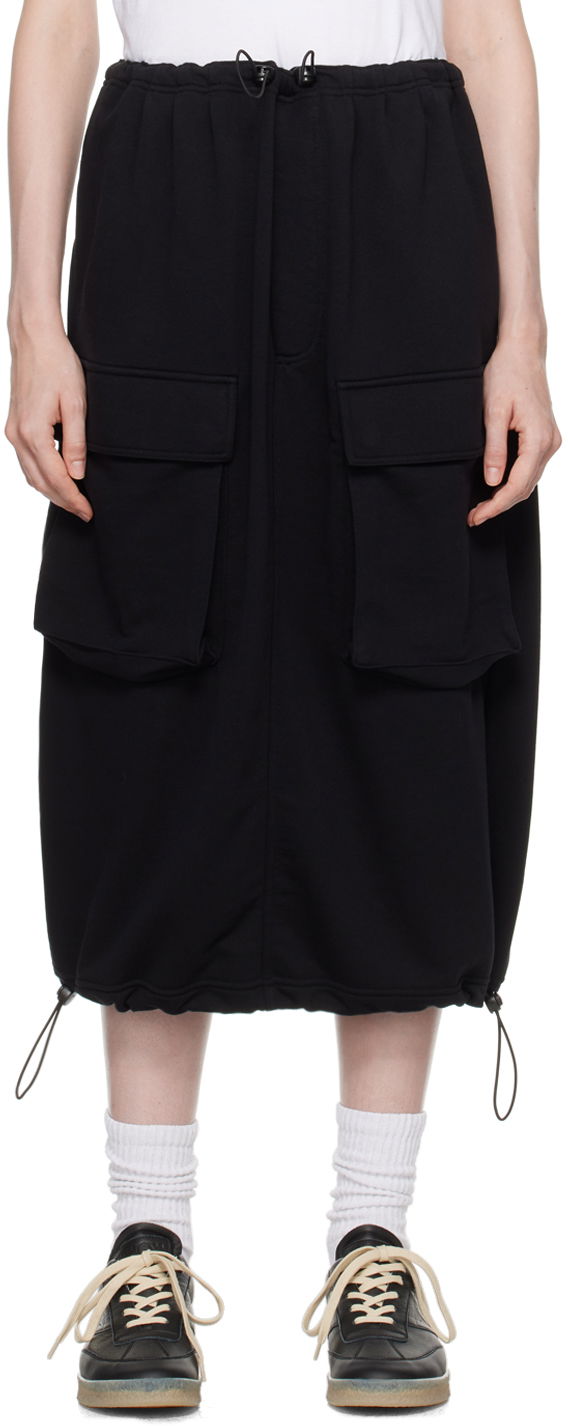 Nederdel Maison Margiela MM6 Black Flap Pocket Midi Skirt Sort | S52MI0015 S25606, 0