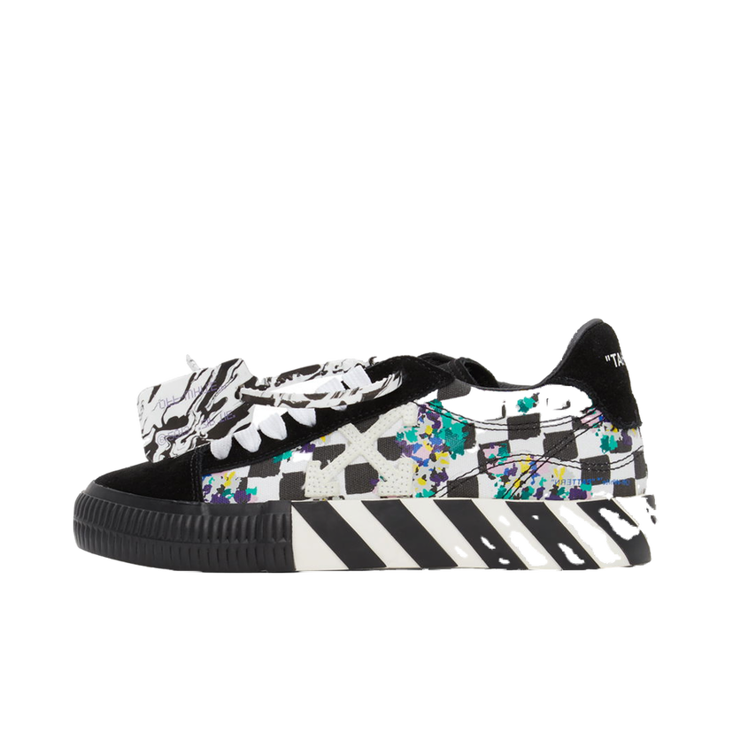 Sneakers og sko Off-White Black & White Check Low Vulcanized Sneakers Sort | OWIA178S21FAB0018410
