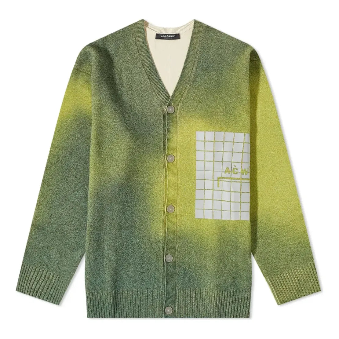 Sweater A-COLD-WALL* Gradient Cardigan by A-COLD-WALL* Grøn | ACWMK066OLIVE, 0