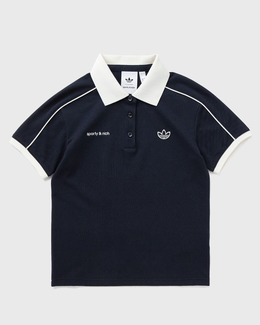 Polo skjorte adidas Originals Sporty & Rich Polo Shirt Mørkeblå | JL7198
