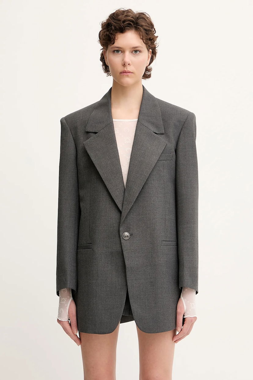 Jakke Marine Serre Marine Serre Regenerated Tailoring Boxy Blazer Grå | UJA066A.DWOV0057