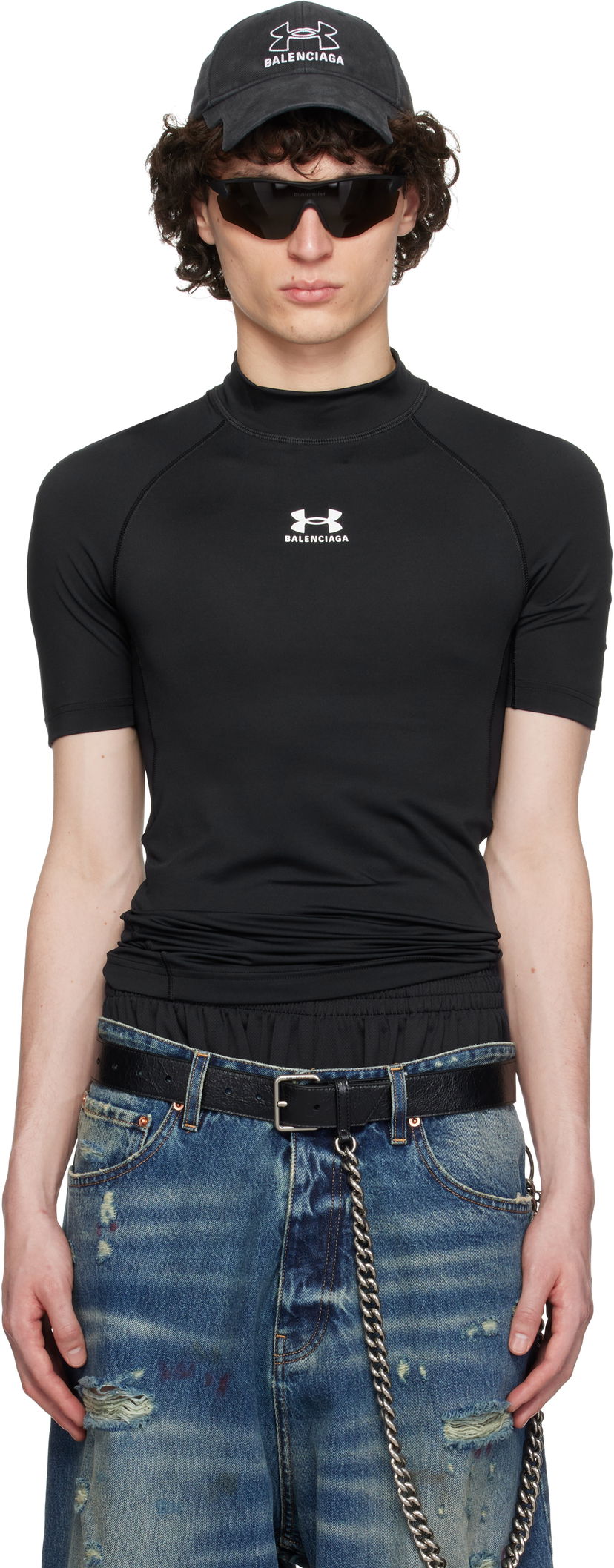 T-shirt Balenciaga Under Armour Edition Mock Neck T-Shirt Sort | 816222TRVY3