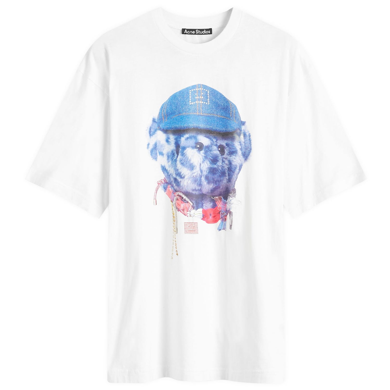 T-shirt Acne Studios Exford Face Teddy Bear T-Shirt Hvid | CL0291-183, 0