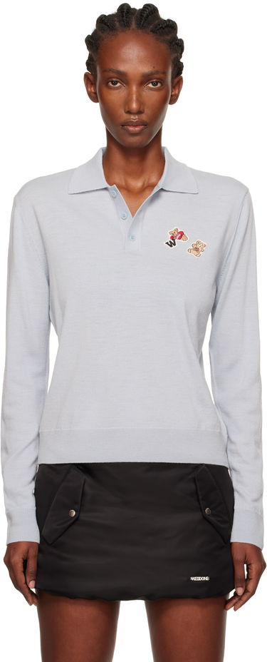 Polo skjorte We11done We11done Double Patched Knit Polo Blå | WD-KT2-25-679-W-GY, 0