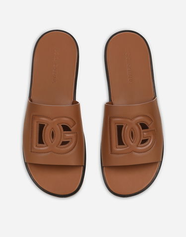 Tilbehør Dolce & Gabbana Dolce & Gabbana Calfskin Sliders Brun | A80397AO60281236, 3