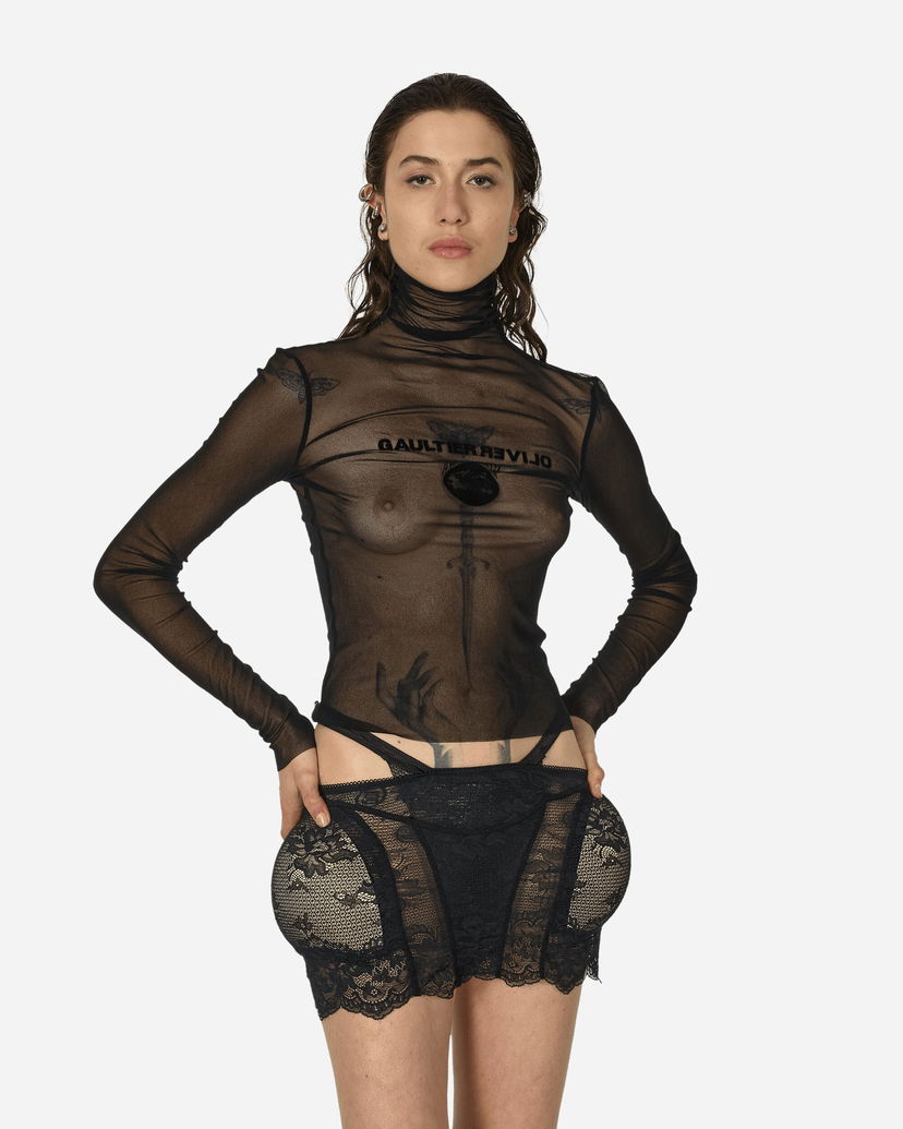 Nederdel Jean Paul Gaultier Shayne Oliver Turtleneck Top Sort | TO187I-T001 0000