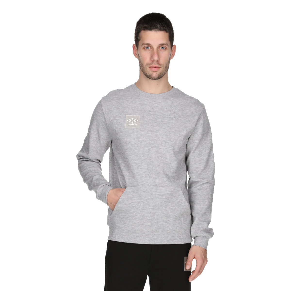 Sweatshirt Umbro Crew Neck Sweatshirt with Pouch Pocket BASIC 2 Grå | UMA241M609-3A, 0
