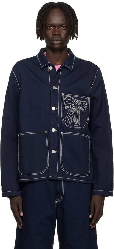 Jakke Acne Studios Acne Studios Embroidered Denim Jacket Mørkeblå | C90204-, 0