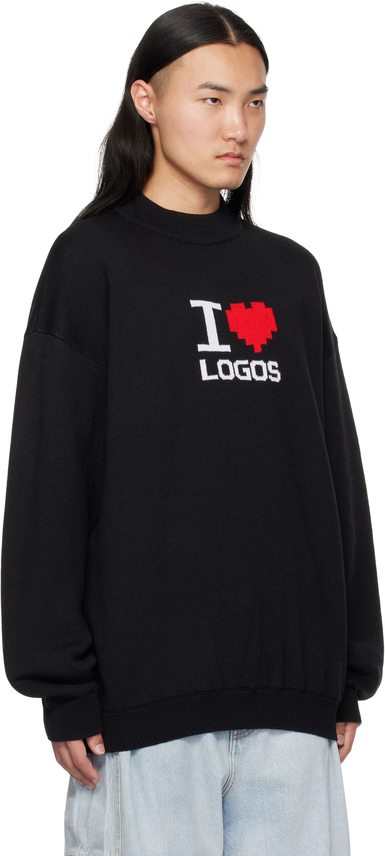 Sweater VETEMENTS Vetements 'I Love Logos' Sweater Sort | UA66KN130B, 1