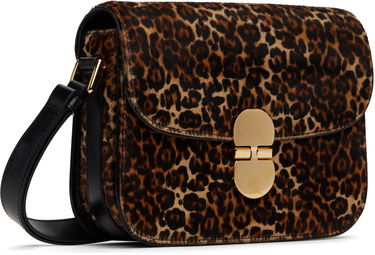 Skuldertaske A.P.C. Small Grace Leopard Print Crossbody Bag Brun | PXCAU-F61413, 1