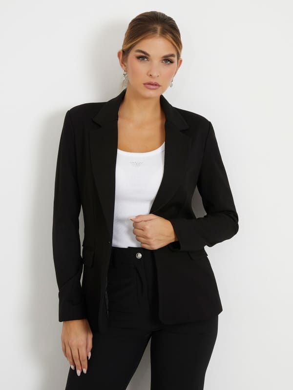 Jakke GUESS Slim Fit Blazer Sort | W4RN33KBJP2, 0