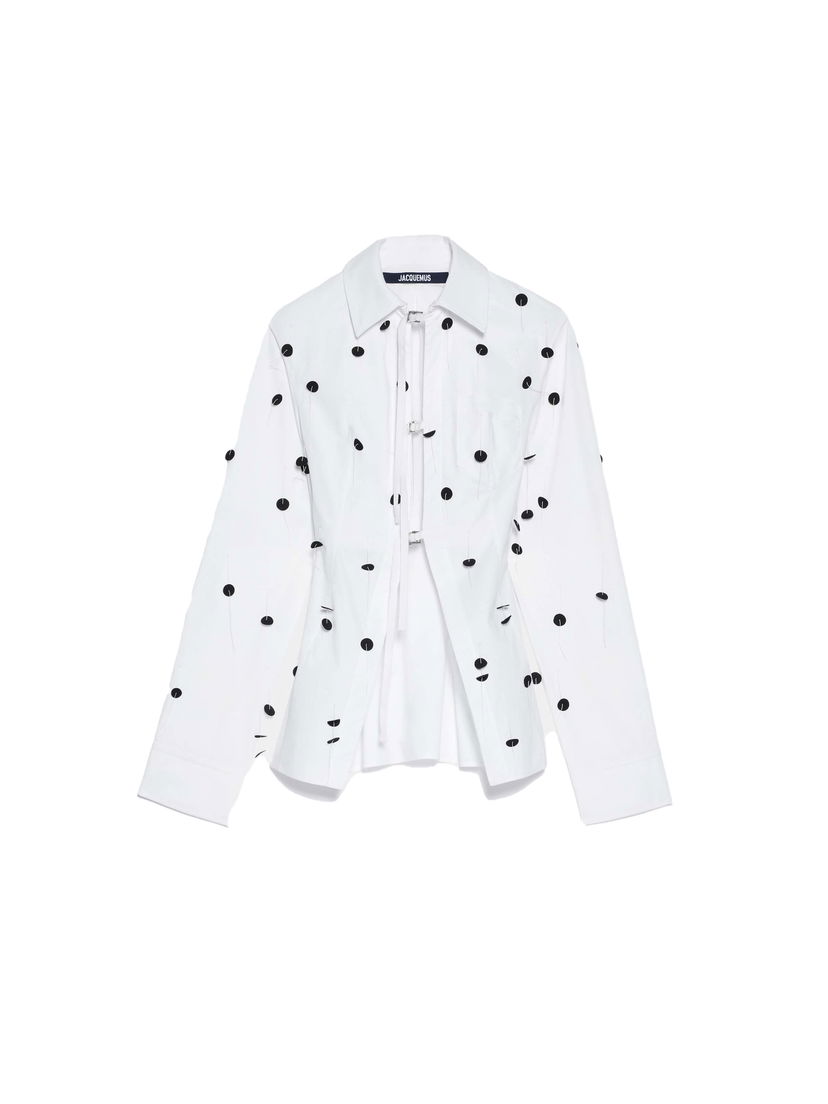 Skjorte Jacquemus La Chemise Lavoir Brodée Shirt Hvid | 233SH048-1454-1EM