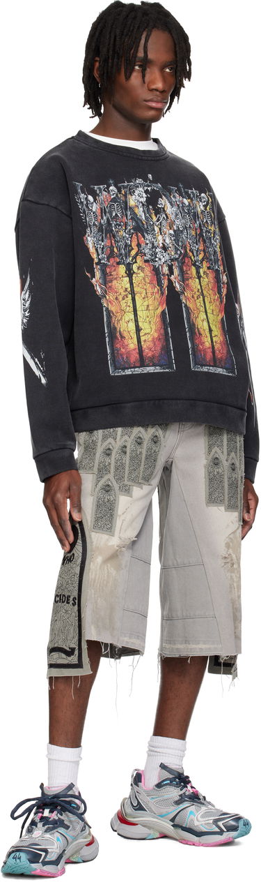 Sweater Who Decides War Who Decides War Ember Chapel Graphic Crewneck Sweatshirt Sort | 1110170002SS25, 3