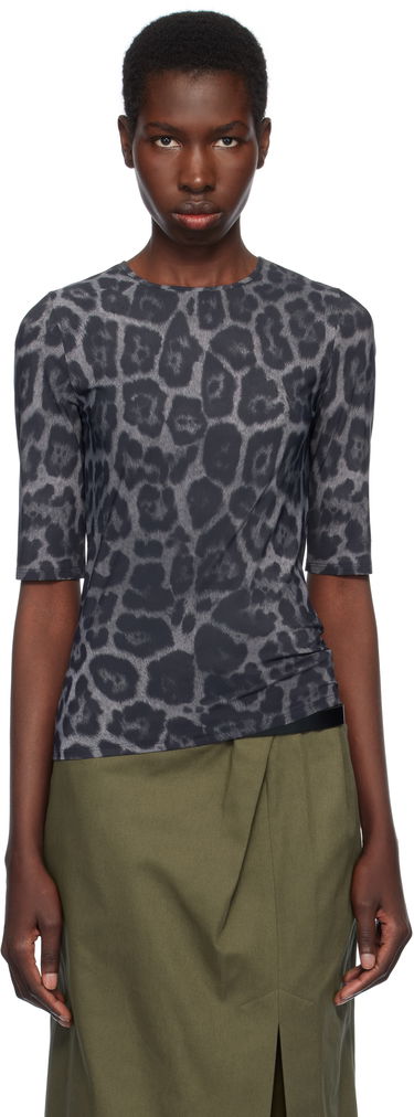 T-shirt Stella McCartney Stella McCartney Leopard Print T-Shirt Sort | 6J04113SQA08, 0