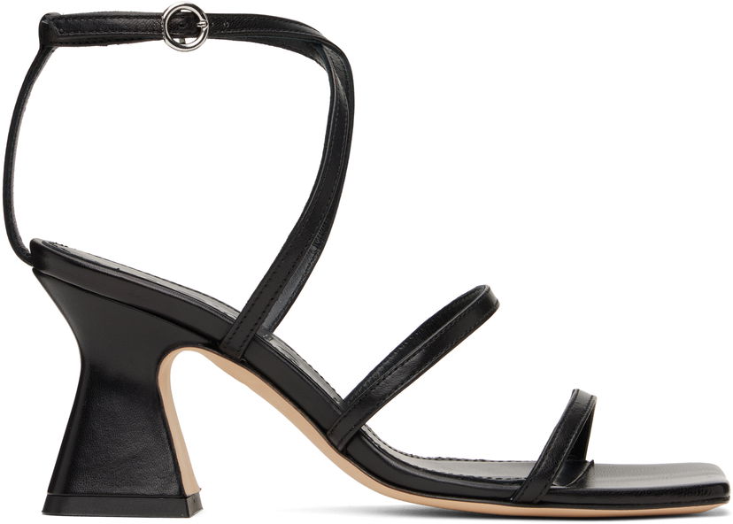 Tilbehør Aeyde Aeyde Edda Leather Heeled Sandals Sort | A11-HS-HLMS75CH152-SS25-800-007