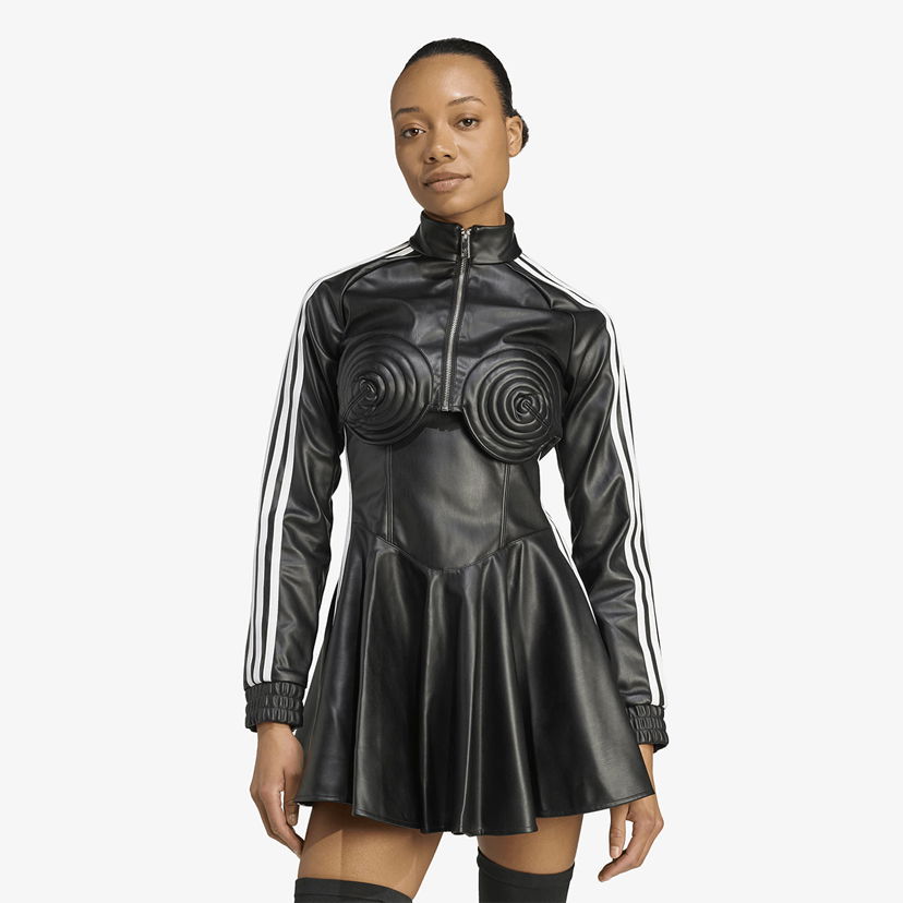 Kjole adidas Originals Jeremy Scott Faux Leather Track Dress Sort | JW0834