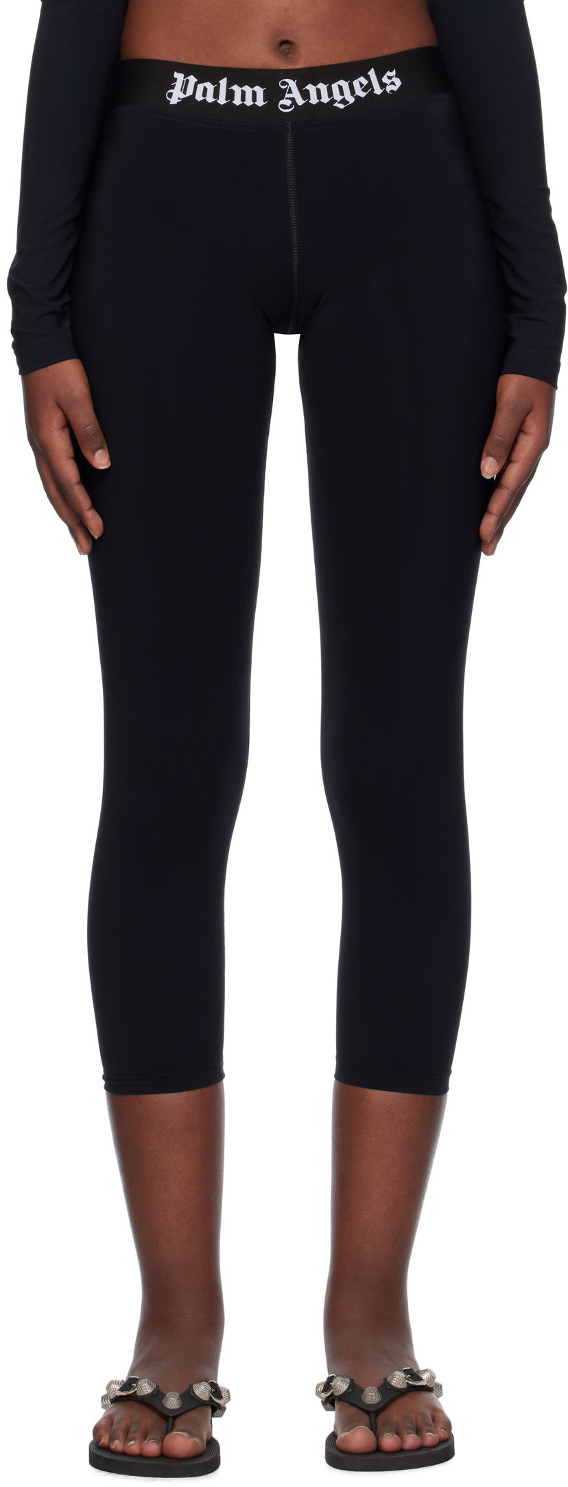 Leggings Palm Angels Leggings Sort | PWVG016C99FAB0011001