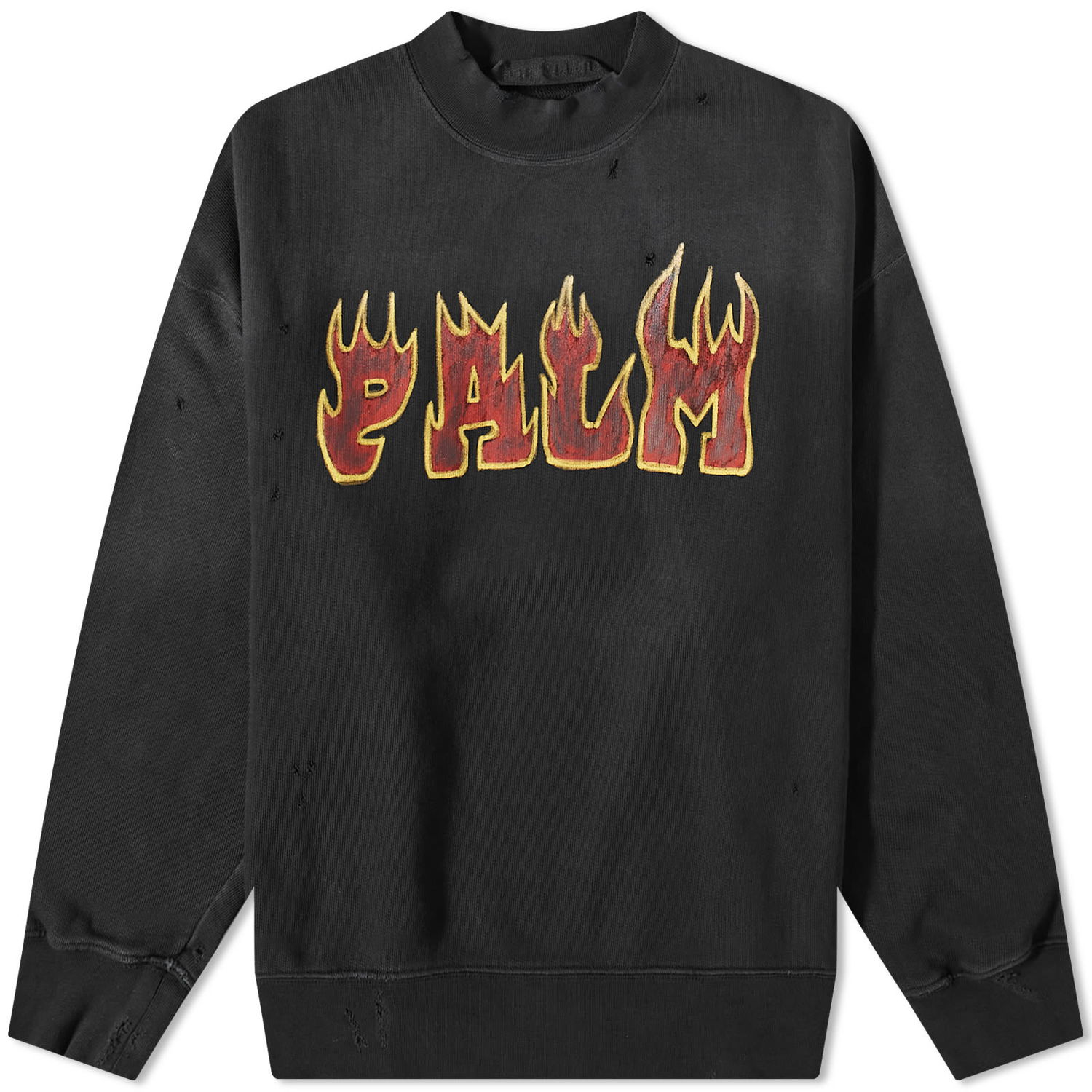Sweater Palm Angels Flames Crewneck Grøn | PMBA065S23FLE0081025, 0