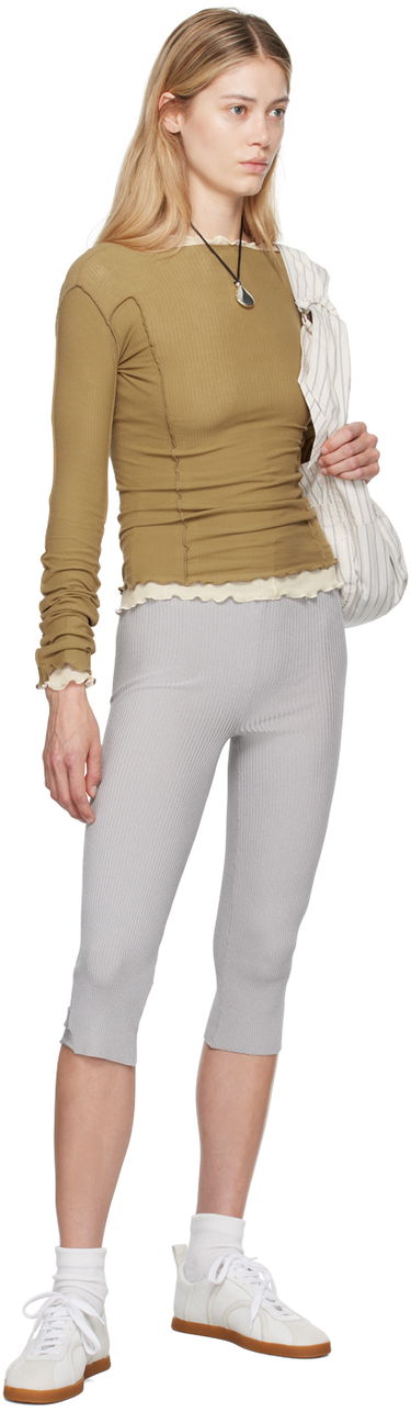 Sweater Baserange Baserange Omato Long Sleeve Lettuce Hem T-Shirt Brun | TTML-RB-AU24, 4