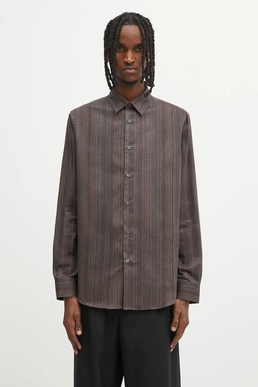 Skjorte Paul Smith Paul Smith Striped Shirt with Classic Collar, Regular Fit Flerfarvet | M1R.901U.T02794