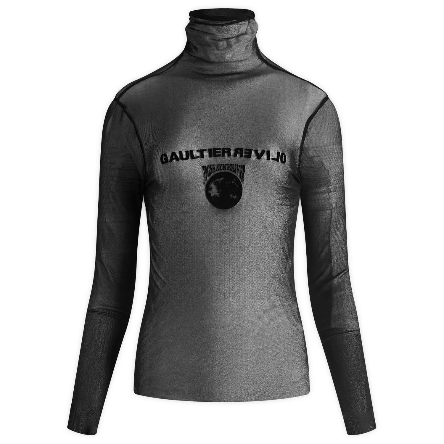 Sweatshirt Jean Paul Gaultier Mesh Turtle Neck Flocked Earth Sort | 24-27-U-TO187I-T001-0000, 1